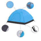 Cort plaja sau camping, impemeabil, cu protectie UV, 2 locuri, 200x150x110cm, albastru
