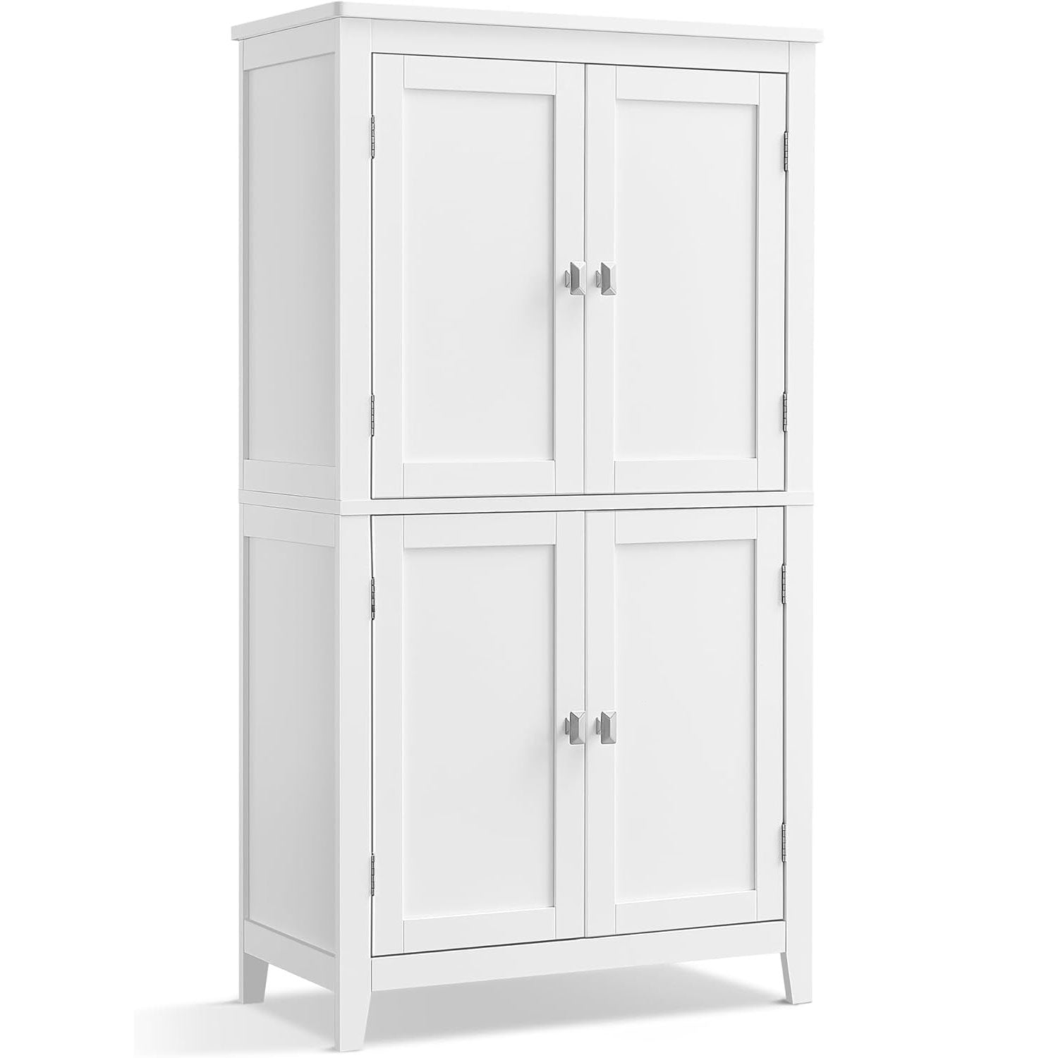 VASAGLE Dulap de baie, din MDF, cu 2 compartimente si 4 usi, rafturi reglabile, 30x60x110cm, alb