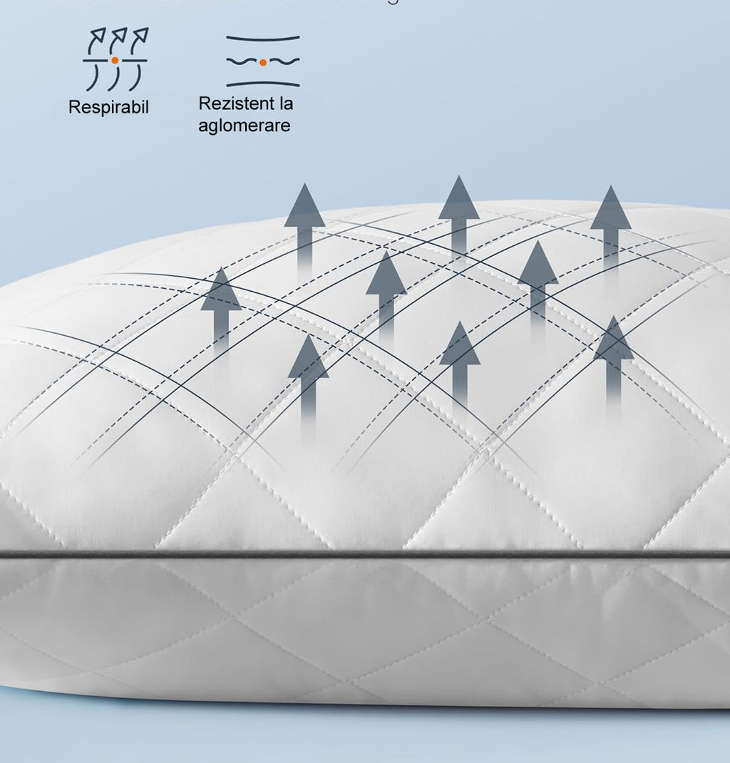 SONGMICS Set de 2 perne reversibile cu 2 fete pentru iarna sau vara, 80x80 cm, umplutura 1200 g, alb