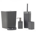 Set de accesorii pentru baie din plastic, 5 piese, gri