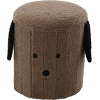 Taburet pentru copii, pliabil cu spatiu depozitare, 80kg, 28×34 cm, maro