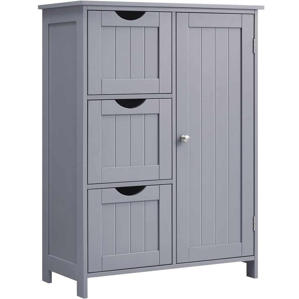VASAGLE Dulap de baie, din MDF, cu 3 sertare, raft reglabil, 30x60x81cm, gri