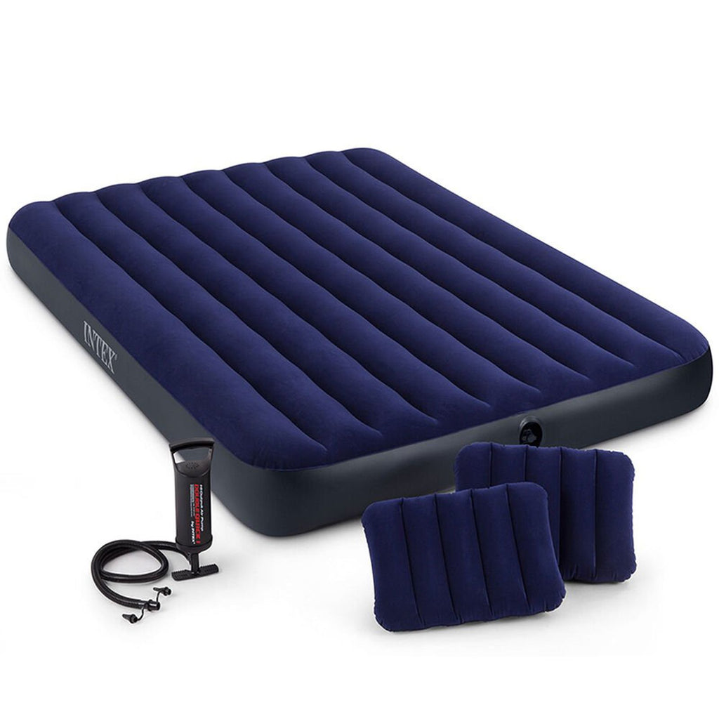 Saltea gonflabila+pompa manuala Intex Queen Dura Beam, 203x152x25 cm
