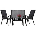 Set mobilier gradina textilene, 2 scaune, 1 canapea si 1 masa, gri inchis