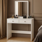 Masa de toaleta si machiaj  Mega cu 2 sertare și oglinda, 100x50x134 cm, finisaj alb