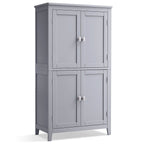 VASAGLE Dulap de baie, din MDF, cu 2 compartimente si 4 usi, rafturi reglabile, 30x60x110cm, gri