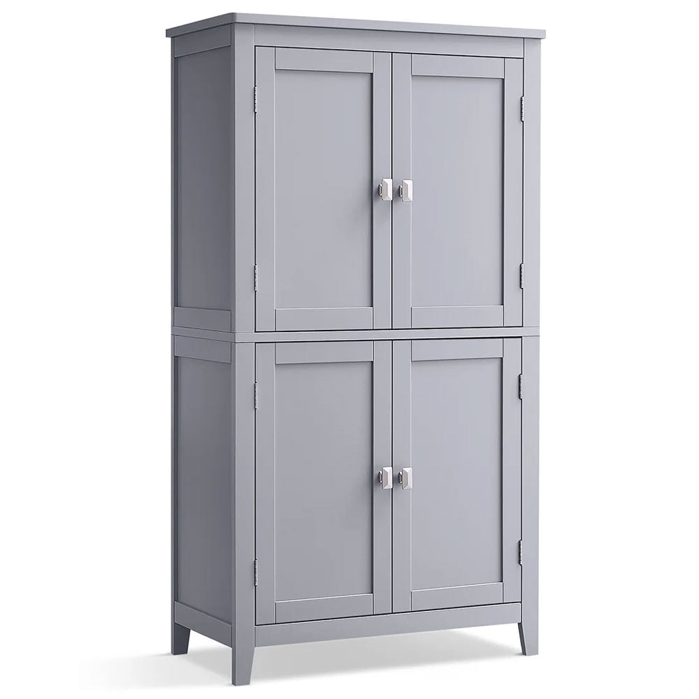 VASAGLE Dulap de baie, din MDF, cu 2 compartimente si 4 usi, rafturi reglabile, 30x60x110cm, gri