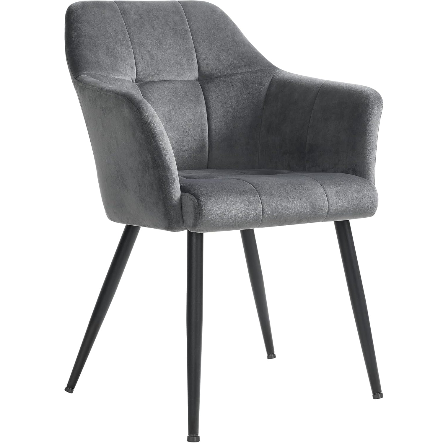 SONGMICS Scaun living tapitat din catifea cu cotiere, sarcina 110 kg, 61x60x87 cm, gri