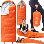 Sac de dormit tip mumie, cu geanta de transport, 175x73cm, 8-20grade, portocaliu
