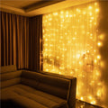 Ghirlanda luminoasa tip perdea 300 LED-uri, 3x3m, pentru interior, alimentare USB, alb cald (galben)