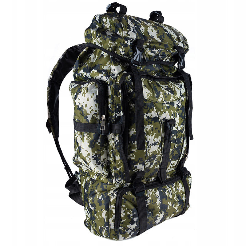 Rucsac militar pentru drumetie, 6 compartimente, 70litri, 65x18x35cm, verde