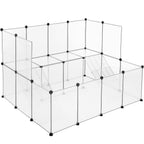 SONGMICS Tarc pentru animale mici rozatoare, din plastic, modulara DIY, 143x108x92cm, alb