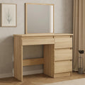 Masa de toaleta si machiaj Beta cu oglinda si 4 sertare, 94x43x130 cm, finisaj sonoma