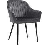 SONGMICS Scaun living tapitat din catifea cu cotiere, sarcina 110 kg, 63x60x85 cm, gri