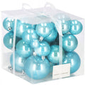 Set globuri de Craciun, 37 bucati, 3-8cm, albastru perla