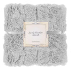 Patura pufoasa si calduroasa pentru 2 persoane, 200x220cm, gri deschis