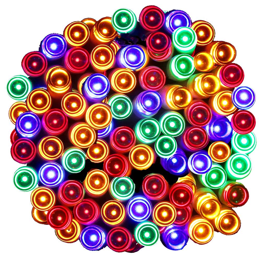 Instalatie lumini de exterior pentru gradina, 10 metri, 100 LED-uri, cu baterii, multicolor