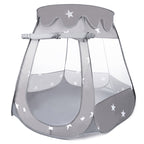 Tarc loc de joaca pentru copii sau bebe, material textil, gri, 120x120x86cm