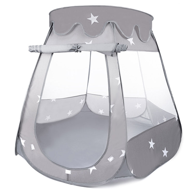 Tarc loc de joaca pentru copii sau bebe, material textil, gri, 120x120x86cm