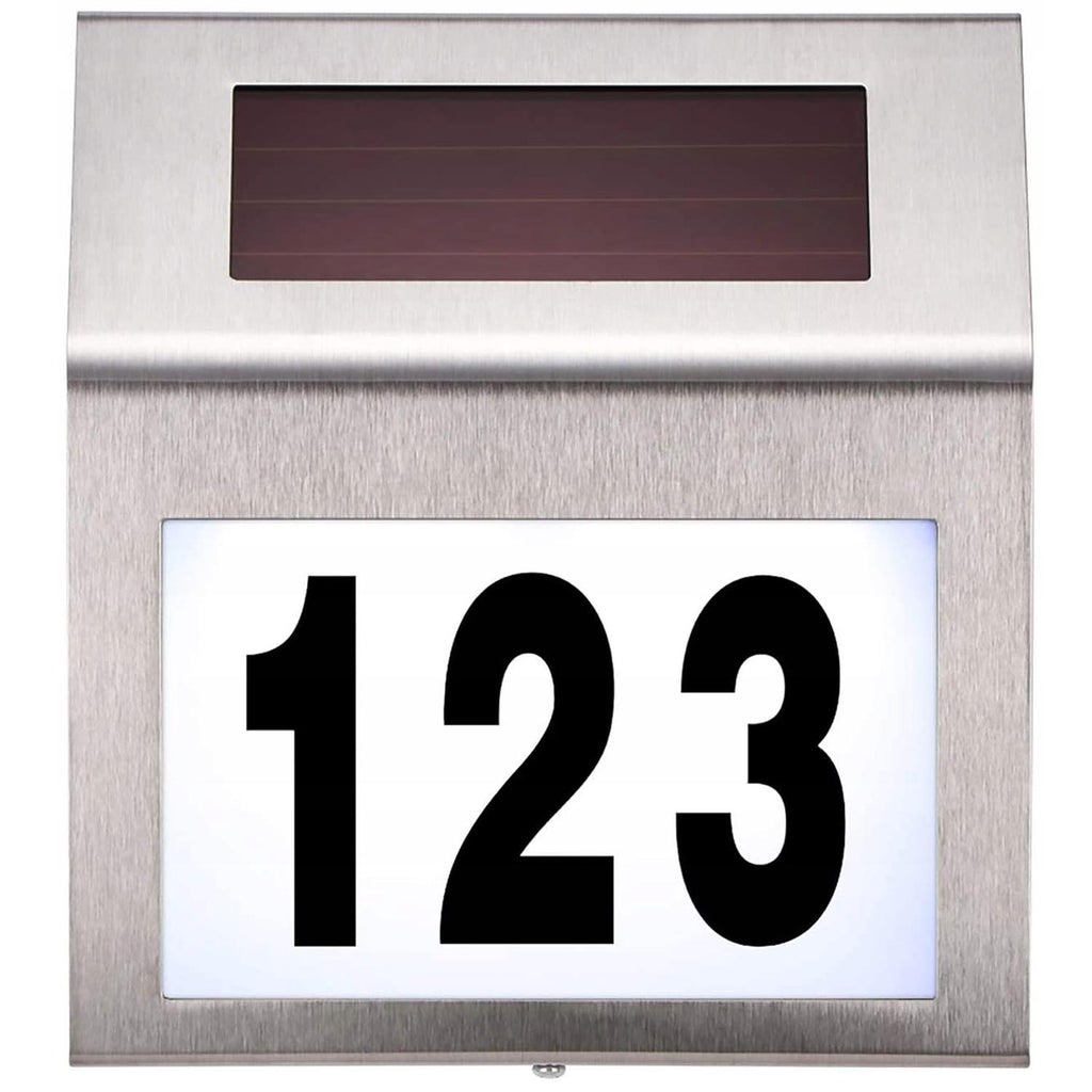 Lampa solara LED afisare numar de casa, inox, kit montare inclus, 20x18x3 cm