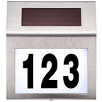Lampa solara LED afisare numar de casa, inox, kit montare inclus, 20x18x3 cm