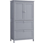 VASAGLE Dulap de baie, din MDF, cu 2 sertare si 2 usi, raft reglabil, 30x60x110cm, gri