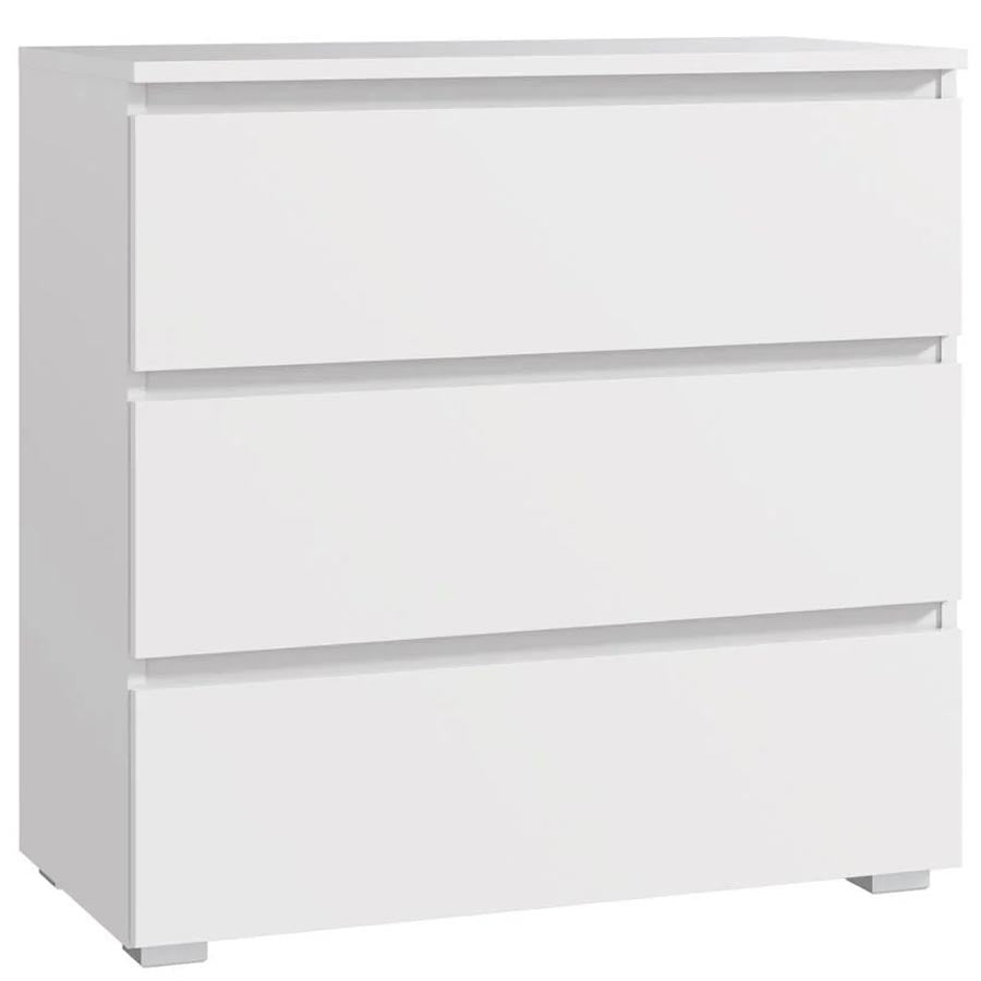 Comoda cu 3 sertare NEO 80, 80x40x80 cm, finisaj alb mat