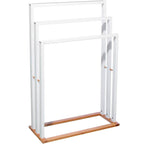 Suport prosoape 5Five Lysandre cu 3 rafturi, 55x24x82 cm, bambus alb