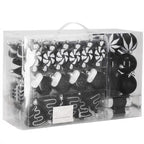 Set globuri si decoratiuni de Craciun, 77 piese, diverse dimensiuni, negru