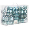 Set globuri si decoratiuni de Craciun, 72 piese, diverse dimensiuni, albastru