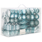 Set globuri si decoratiuni de Craciun, 72 piese, diverse dimensiuni, albastru