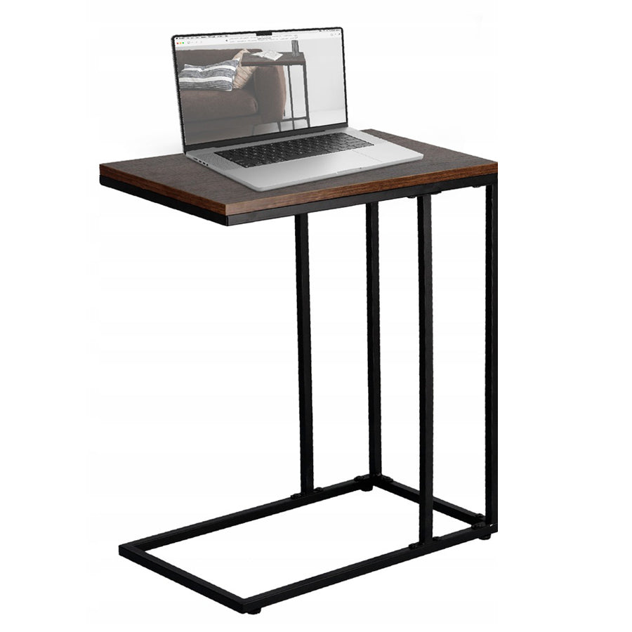 Masuta de cafea, cu cadru de otel, stil industrial, 30x48x59 cm, maro rustic