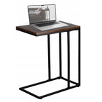 Masuta de cafea, cu cadru de otel, stil industrial, 30x48x59 cm, maro rustic