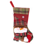 Decoratiune Craciun, soseta pentru cadouri cu om de zapada, 42cm, rosu