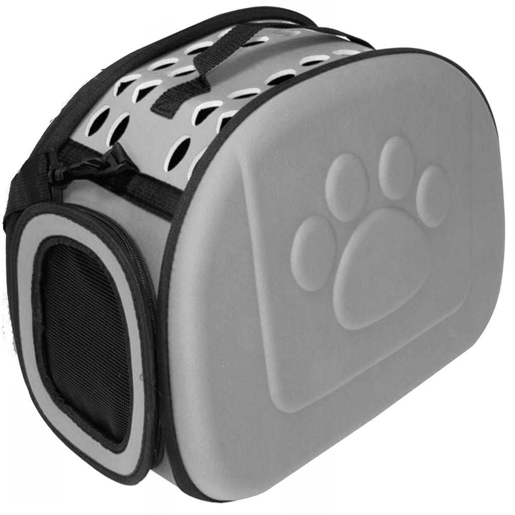 Cusca transport animale pliabila, 43x30x32 cm, maxim 6kg, gri