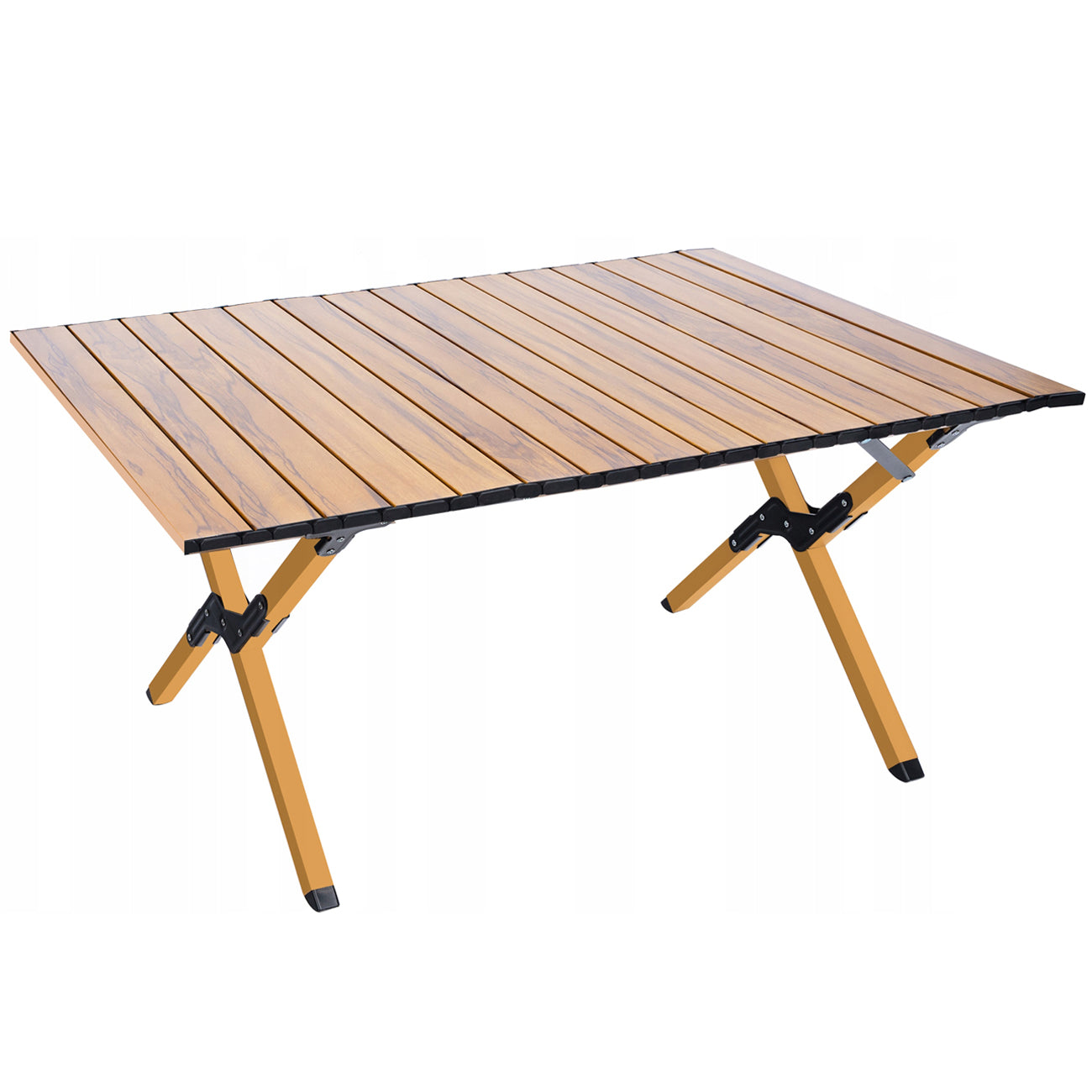 Masa pentru camping cu sistem de pliere rapida, cadru metalic, 90x60x44cm, maro