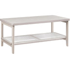 VASAGLE Masuta de cafea, din MDF, cu spatiu de depozitare pe 2 nivele, 55x100x45 cm, stil boho, bej