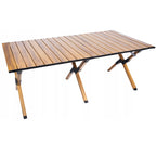 Masa pentru camping cu sistem de pliere rapida, cadru ultra usor din aluminiu, 118x60x45cm, maro