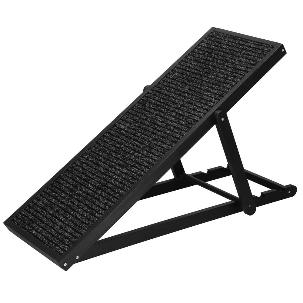 Rampa pentru caini si pisci cu 3 nivele de reglare 42-59cm, antiderapanta, lungime 103cm, negru