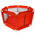 Tarc loc de joaca pentru copii sau bebe, material textil, rosu, 130x60cm