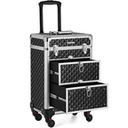 SONGMICS Valiza pentru cosmetice cu roti, profesionala, inchidere cu cheie, 24x34x56cm, negru