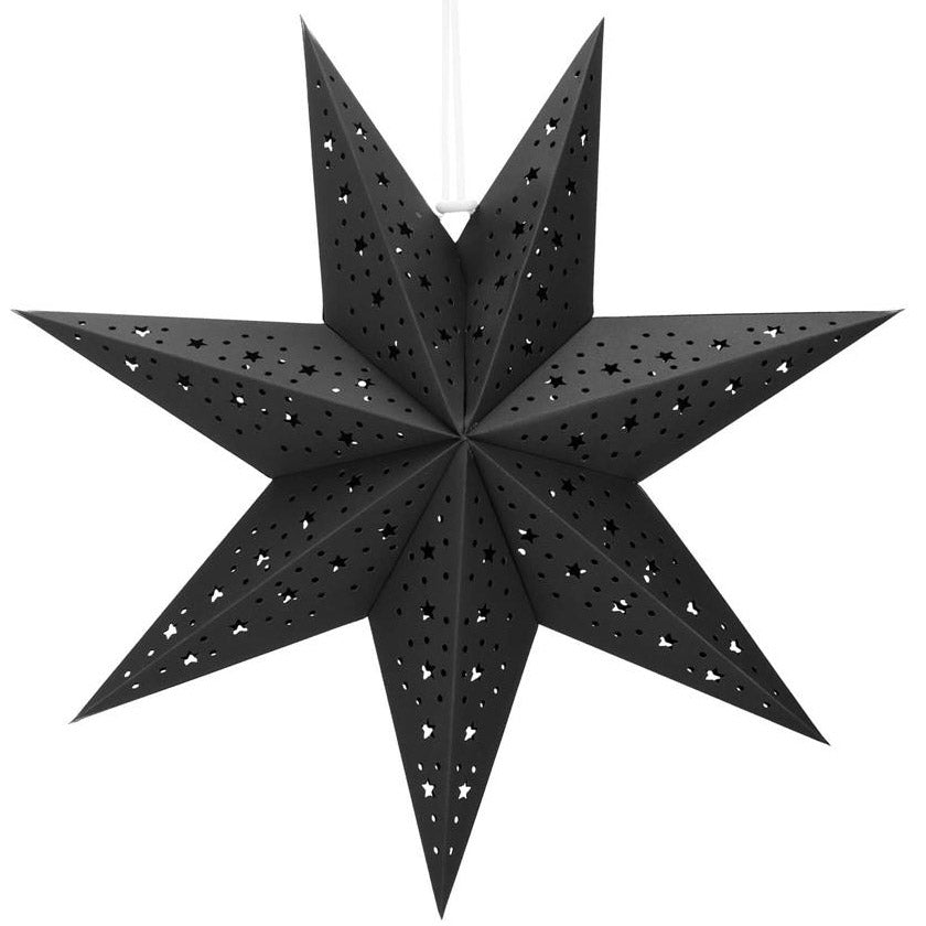 Stea decorativa 3D din hartie ajurata, 50cm, neagra