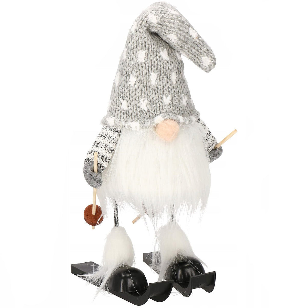 Figurina Craciun, Spiridus pe schiuri, inaltime 33cm