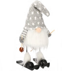 Figurina Craciun, Spiridus pe schiuri, inaltime 33cm