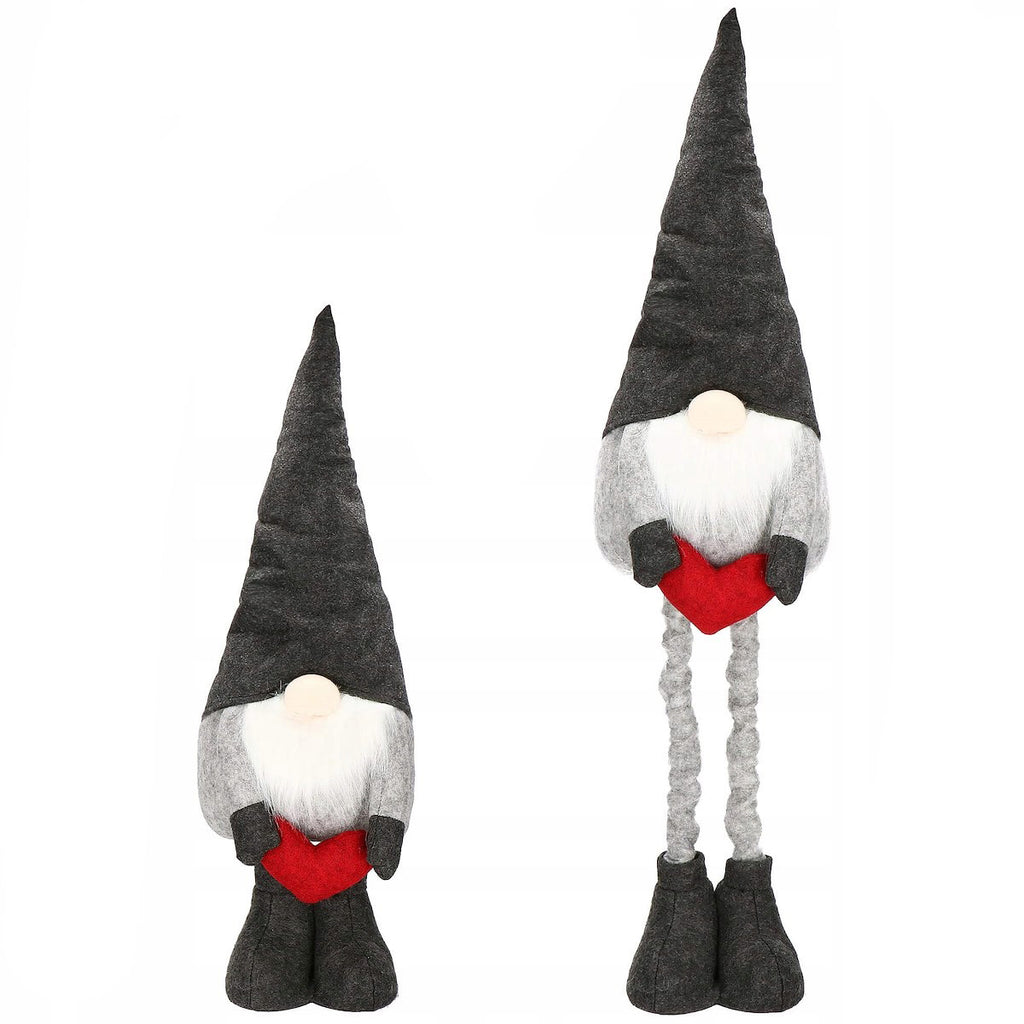 Figurina Craciun, Spiridus, picioare telescopice, inaltime extensibila 63-93cm