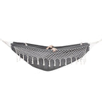 Hamac doua persoane cu franjuri si 2 perne, 200kg, 200×150 cm, gri inchis