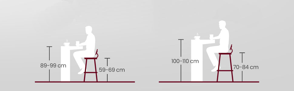 VASAGLE Set de 2 scaune de bar inalte cu spatar, cadru din otel, industrial, 54x99cm, maro rustic