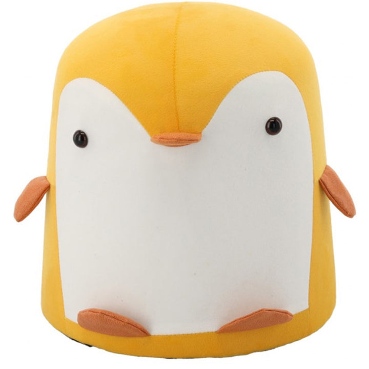 Taburet pentru copii, 28x25cm, maxim 50kg, model pinguin galben
