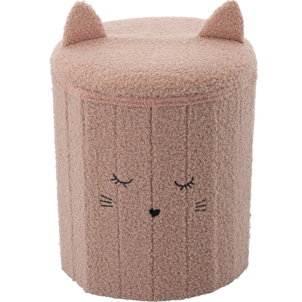 Taburet pentru copii, pliabil cu spatiu depozitare, 80kg, 28x34 cm, roz