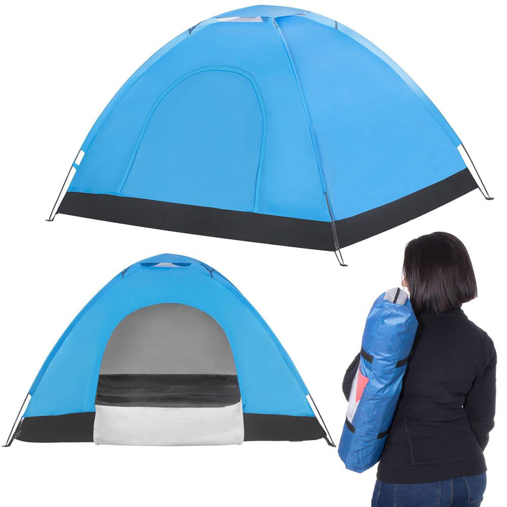 Cort plaja sau camping, impemeabil, cu protectie UV, 2 locuri, 200x150x110cm, albastru